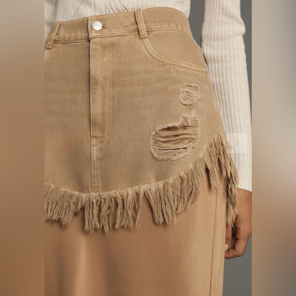 Anthropologie X Pilcro Twofer Slip Midi Skirt NWOT - Picture 4 of 4